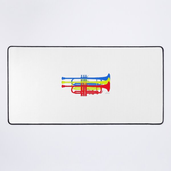 Item preview, Three Trumpets blue yellow red designed and sold by mandalafractal.