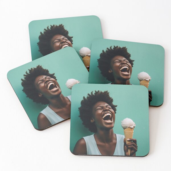 Item preview, Happy woman eats ice cream designed and sold by anytka.