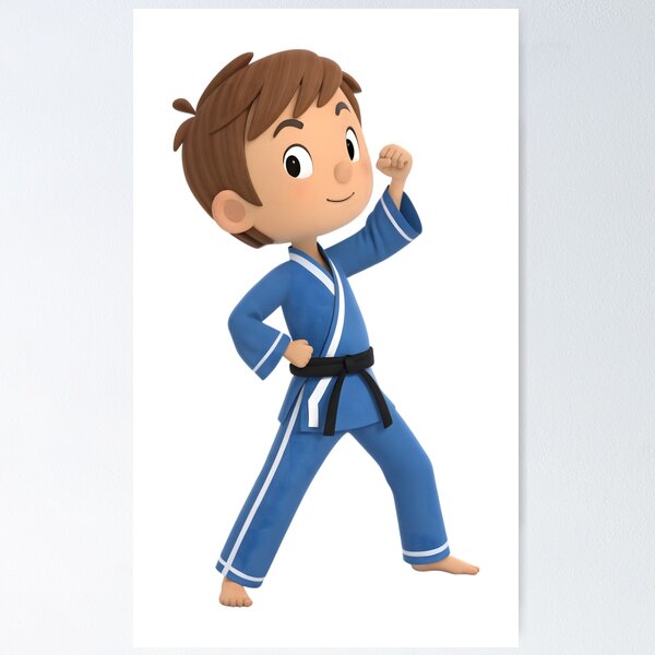 Item preview, 3d cartoon boy in karate gi designed and sold by DuskTillDown.