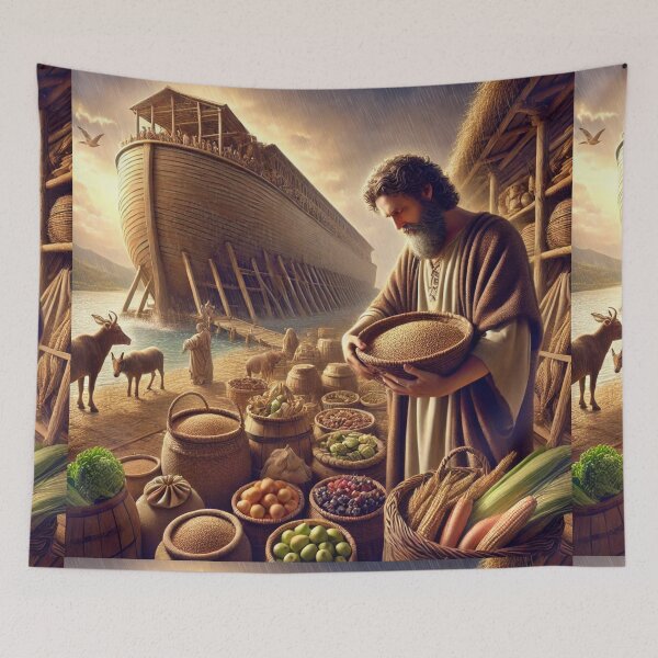 Item preview, "Gathering Provisions for the Ark" – Genesis 6:21 Verse: Genesis 6:21 (KJV) designed and sold by Meta2Physical.