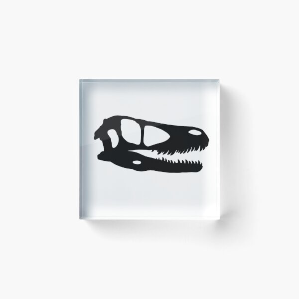 Artikelvorschau, Deinonychus Schädel Fossil Silhouette - Schwarz entworfen und verkauft von Noktivus.