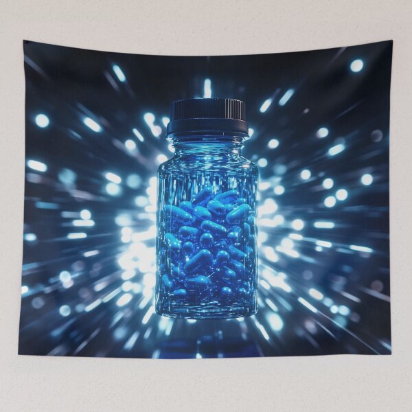 Item preview, Vibrant blue capsules in a container designed and sold by anytka.