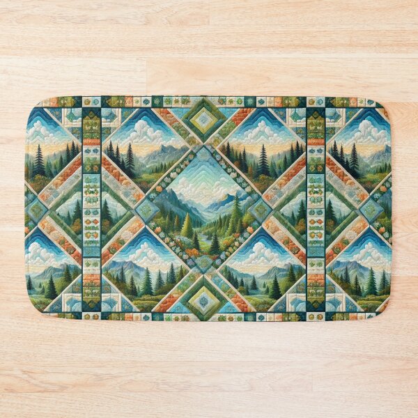 Item preview, Evergreen Horizon: Seamless Nature-Inspired Quilt designed and sold by Meta2Physical.