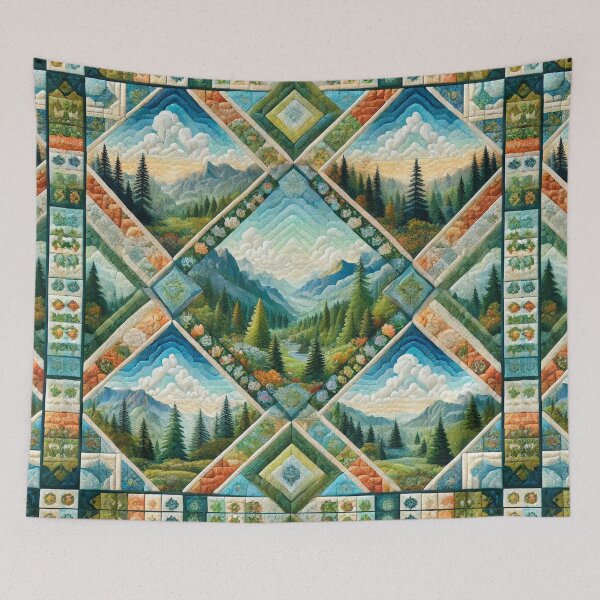 Item preview, Evergreen Horizon: Seamless Nature-Inspired Quilt designed and sold by Meta2Physical.