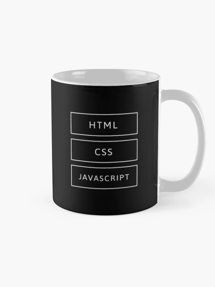 Imagen 3 de 6, Taza de café con la obra Desarrollador HTML, CSS y JavaScript, diseñada y vendida por developer-gifts.