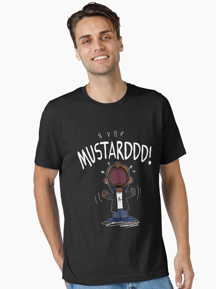 Aperçu 2 sur 7. T-shirt essentiel avec l'œuvre Mème vintage de Kendrick Lamar à la moutarde, Mème à la moutarde, Kendrick Lamar à la moutarde créée et vendue par Iruhanishida38.