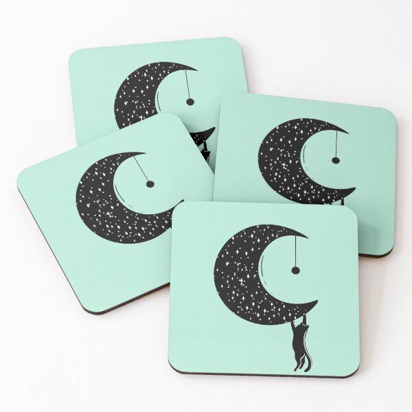 Item preview, Moonlit Whiskers - Mint Green designed and sold by MaryAura.