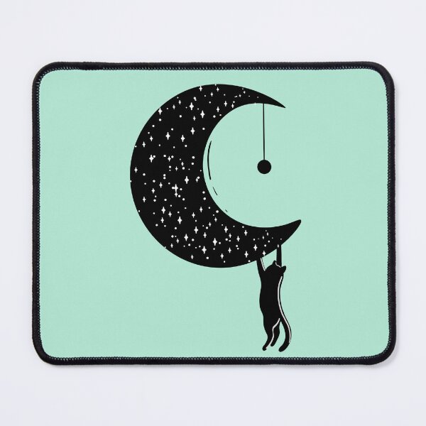 Item preview, Moonlit Whiskers - Mint Green designed and sold by MaryAura.