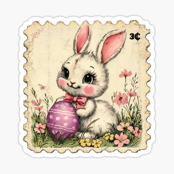 Item preview, Vintage Easter Stamp designed and sold by Inspired Life Creative.