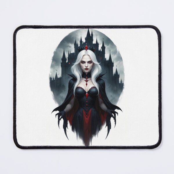 Item preview, Vampire Goth Queen standing in front of a castle  designed and sold by Kimber Nova.