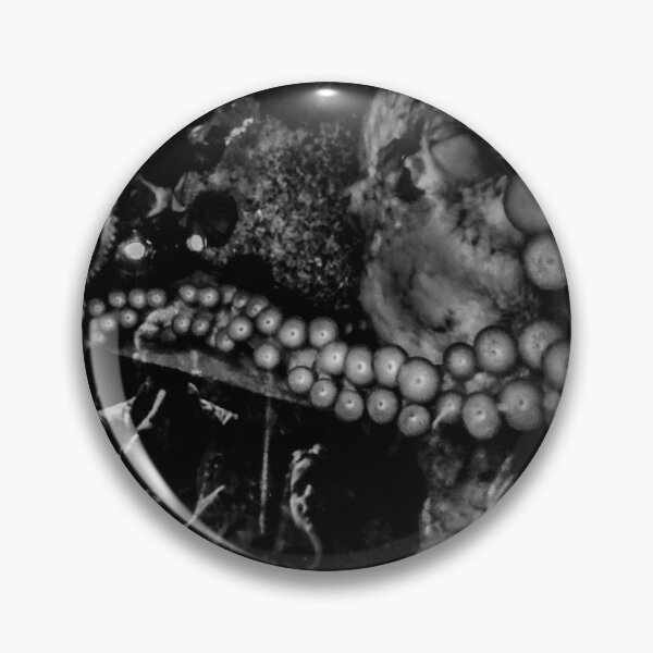 Item preview, Cthulhu Art for the Creature Gothic Wall Art of a Black and White Pacific Octopus designed and sold by Monica Laipple.