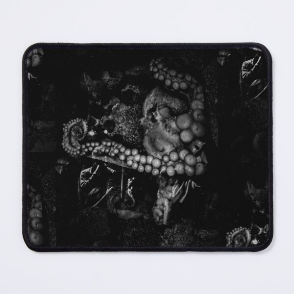 Item preview, Cthulhu Art for the Creature Gothic Wall Art of a Black and White Pacific Octopus designed and sold by Monica Laipple.