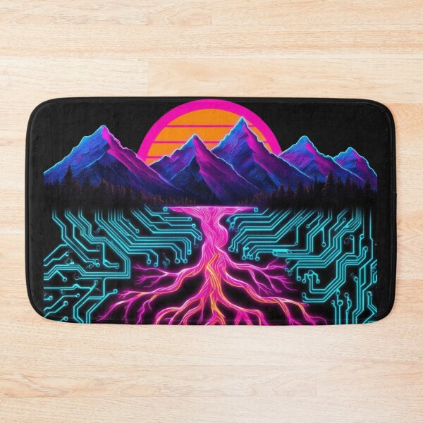 Item preview, Cyberpunk Hiking – Neon Mountains & Tech Roots Adventure designed and sold by Arthaven10 ⭐⭐⭐⭐⭐.