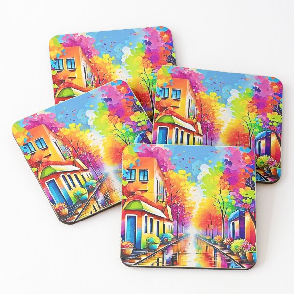 Item preview, Rainbow Street: Vivid Town designed and sold by Health And Fitness Posts e-Store.