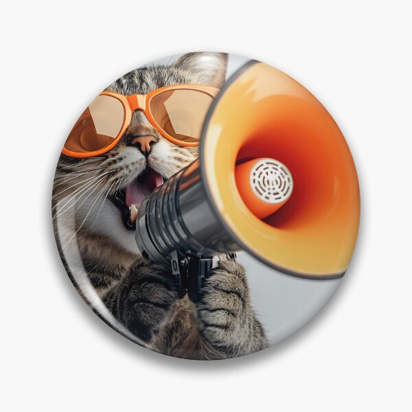 Item preview, Cat with megaphone and sunglasses designed and sold by anytka.