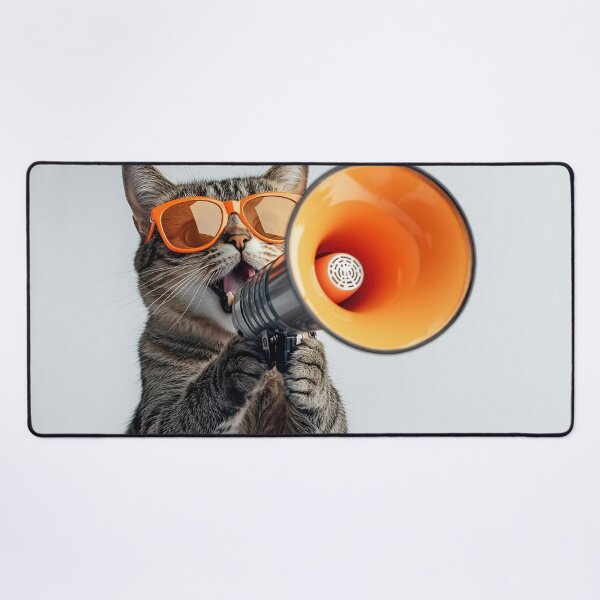 Item preview, Cat with megaphone and sunglasses designed and sold by anytka.