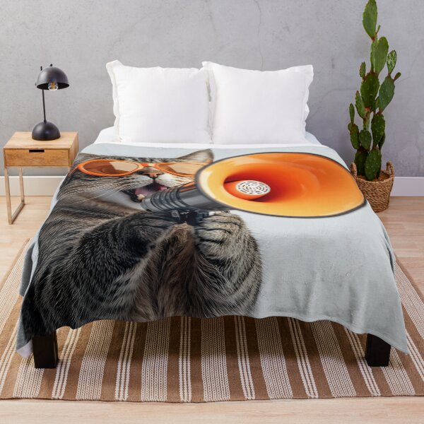 Item preview, Cat with megaphone and sunglasses designed and sold by anytka.