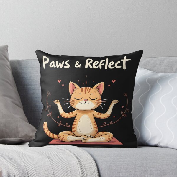 Artikelvorschau, Pfoten und reflektieren Meditation Yoga Katze entworfen und verkauft von GogoGrove.