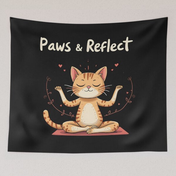Artikelvorschau, Pfoten und reflektieren Meditation Yoga Katze entworfen und verkauft von GogoGrove.