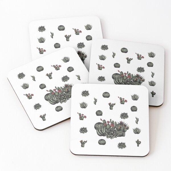 Item preview, cactus succulents flowers pattern designed and sold by BatJamDesigns.