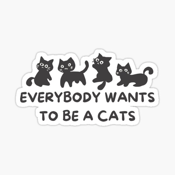Vista previa del artículo con la obra «Todo el mundo quiere ser un gato», diseñado y vendido por VividVista.