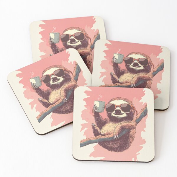 Item preview, Chill Sloth with Shades and Coffee designed and sold by prettykaler.