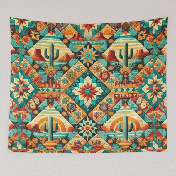 Item preview, Southwest Sunset Quilt: Seamless Desert-Inspired Design designed and sold by Meta2Physical.