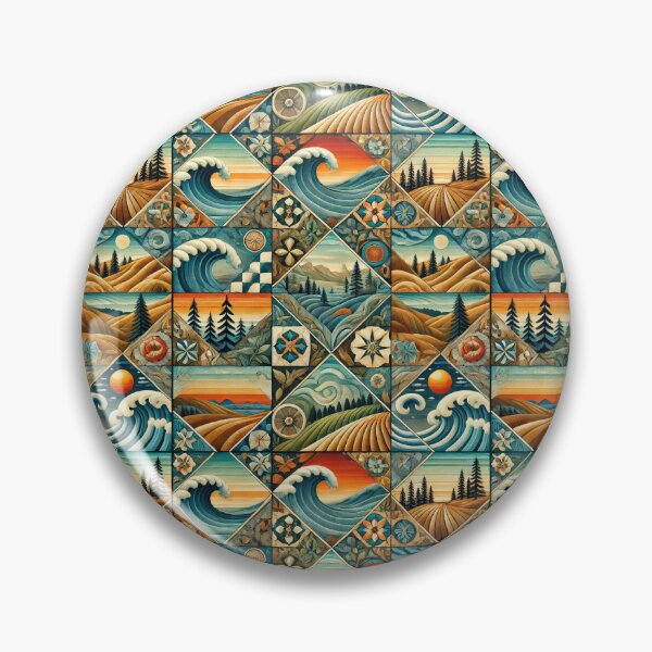 Item preview, Golden Coast Quilt: Seamless California-Inspired Pattern designed and sold by Meta2Physical.