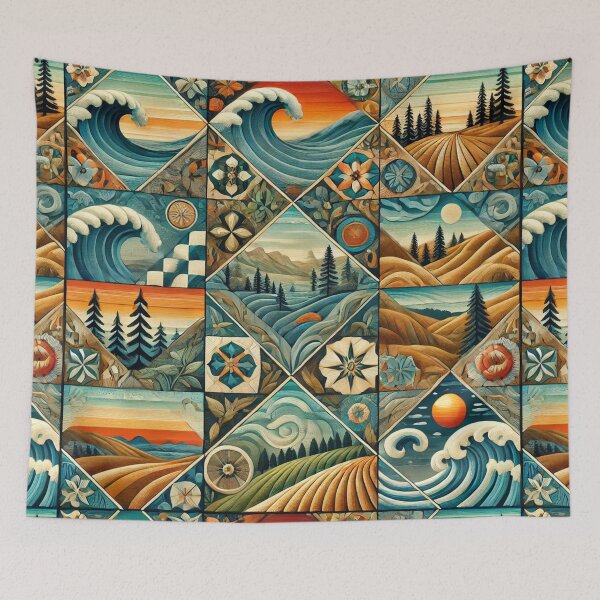 Item preview, Golden Coast Quilt: Seamless California-Inspired Pattern designed and sold by Meta2Physical.