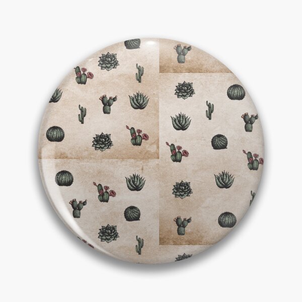 Aperçu de l'œuvre cactus succulents flowers pattern on parchment créée et vendue par BatJamDesigns.