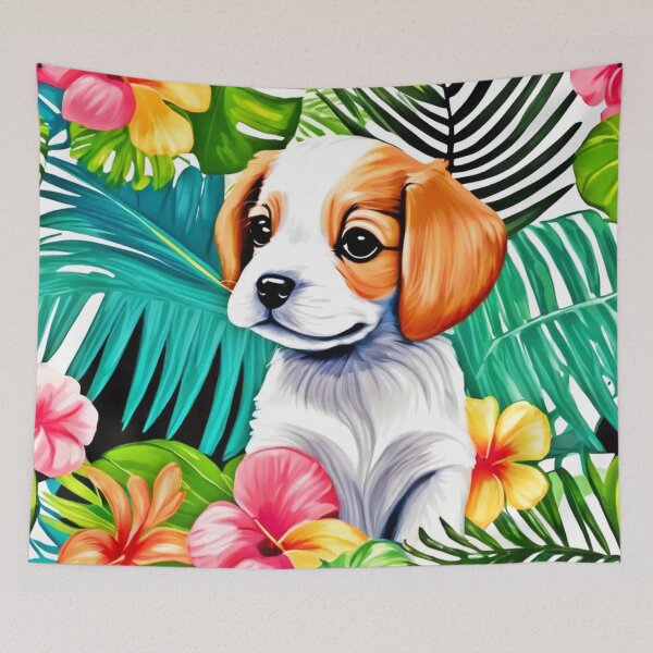 Item preview, Island Puppy: Floral Friend designed and sold by Health And Fitness Posts e-Store.