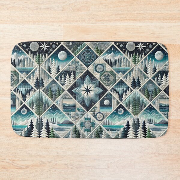 Item preview, Evergreen Nightfall Quilt: Seamless Washington-Inspired Pattern designed and sold by Meta2Physical.
