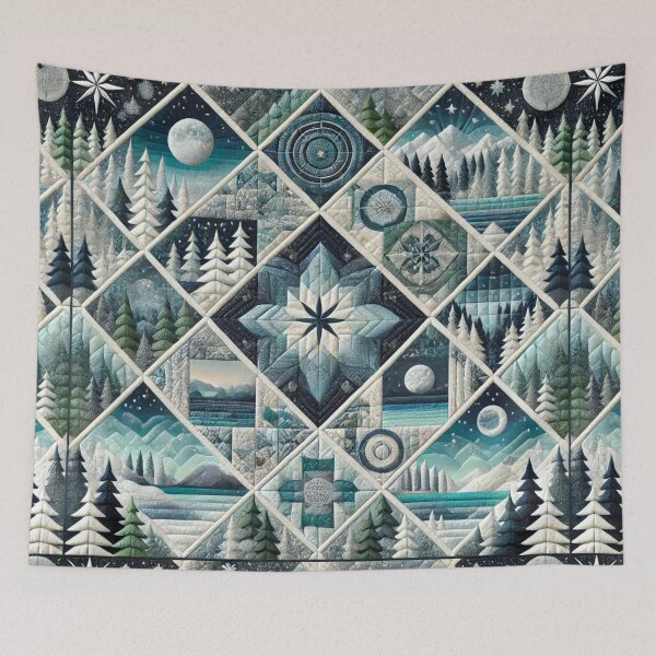 Item preview, Evergreen Nightfall Quilt: Seamless Washington-Inspired Pattern designed and sold by Meta2Physical.