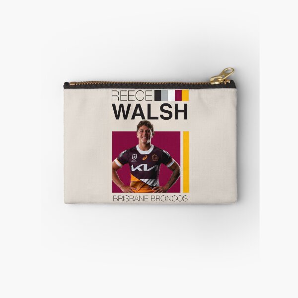 Artikelvorschau, Brisbane Broncos NRL Reece Walsh Poster – Kastanienbraunes und goldenes Design entworfen und verkauft von Vibes To VIsual.