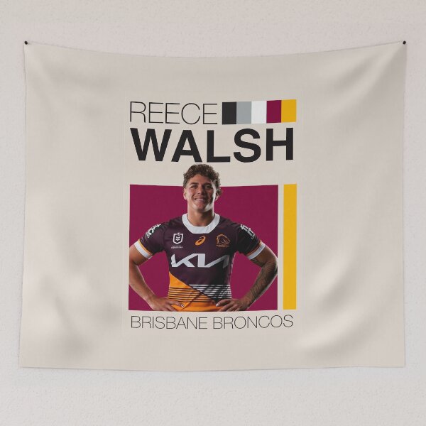 Item preview, Brisbane Broncos NRL Reece Walsh Poster - Maroon and Gold Design  designed and sold by Vibes To VIsual.