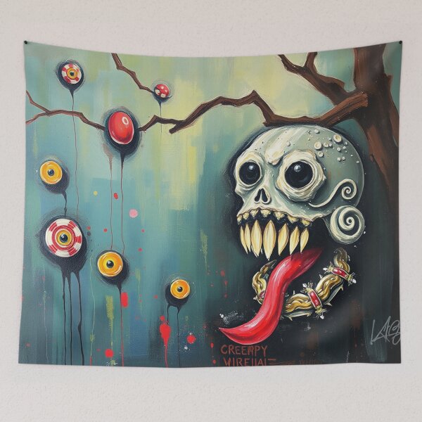 Item preview, Scary Skull,  Abstract Art, Oil Painting, Dark designed and sold by Burn-Ego.