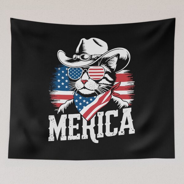 Item preview, USA 'Merica Cat 4th of July Men Women Kids Funny Patriotic designed and sold by tigger shop.