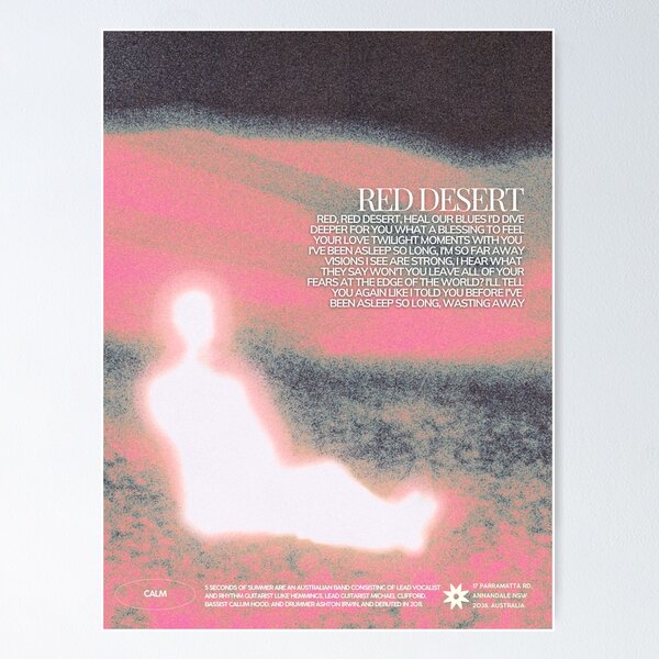 Item preview, Red Desert Lyric Poster  designed and sold by smeraldosecrets.