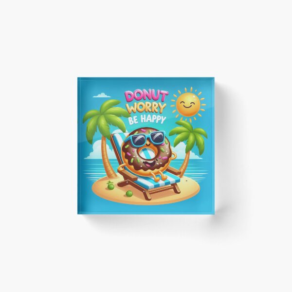 Item preview, Donut worry, be happy designed and sold by ArboretumFinds.