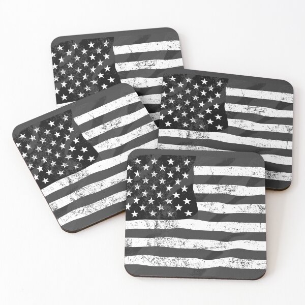 Item preview, Grunge American Flag in Black and White | Distressed Patriotic Art designed and sold by Phat Dog Designs .