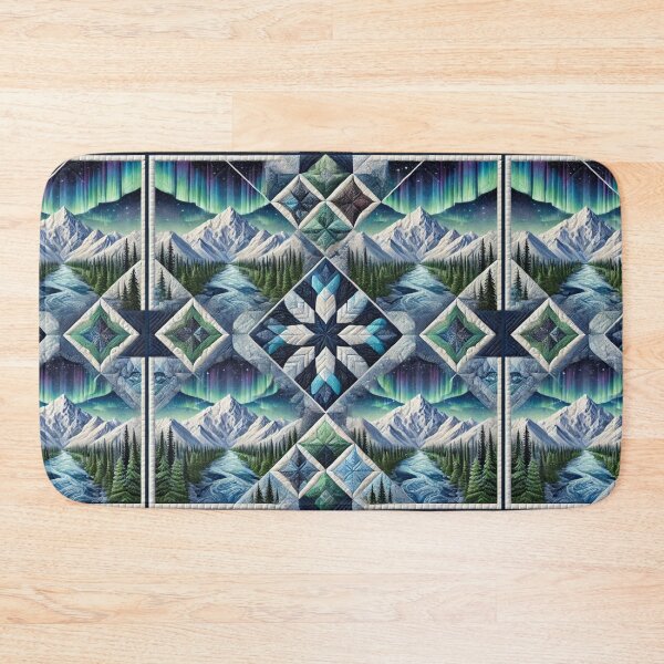 Item preview, Aurora Wilderness Quilt: Seamless Alaska-Inspired Pattern designed and sold by Meta2Physical.