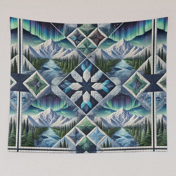 Item preview, Aurora Wilderness Quilt: Seamless Alaska-Inspired Pattern designed and sold by Meta2Physical.
