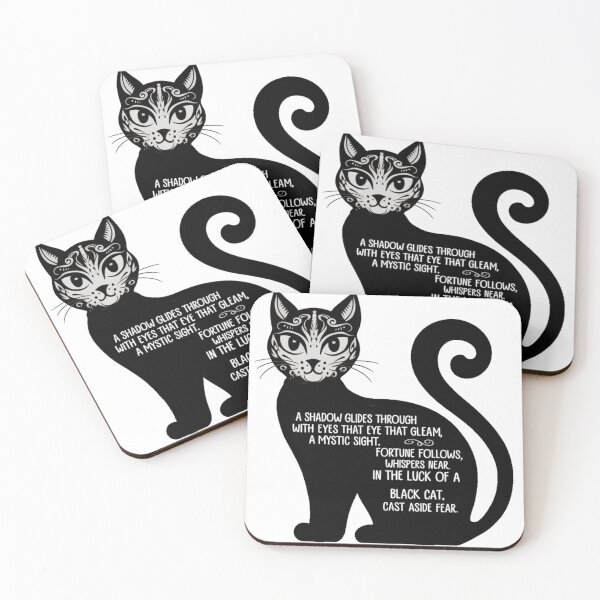 Item preview, Intricate Black Cat Silhouette with Poetic Quote Design designed and sold by AnimalAirtistry.