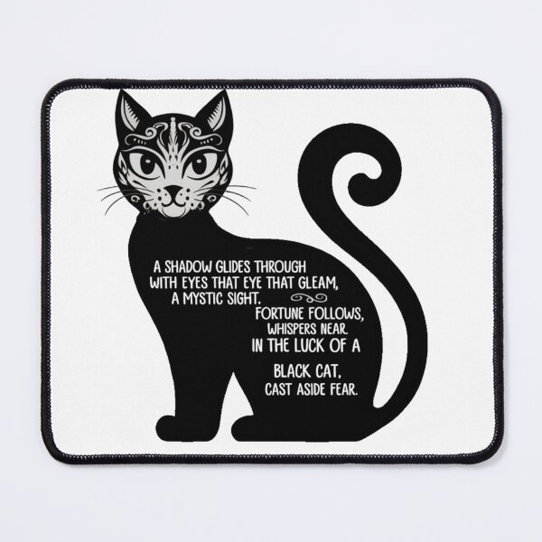 Item preview, Intricate Black Cat Silhouette with Poetic Quote Design designed and sold by AnimalAirtistry.