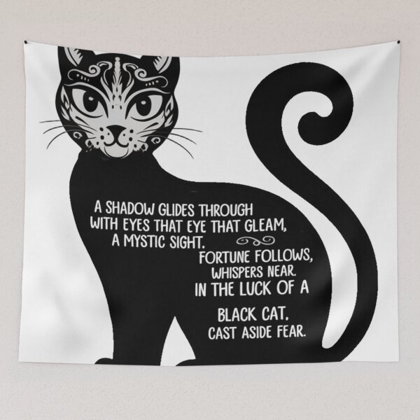 Item preview, Intricate Black Cat Silhouette with Poetic Quote Design designed and sold by AnimalAirtistry.