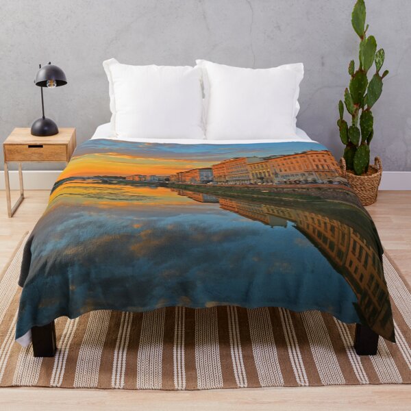 Item preview, Florence Italy Sunset – Arno River Reflections Photography Art Print designed and sold by Phat Dog Designs .