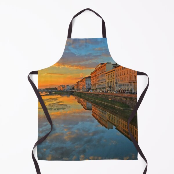 Item preview, Florence Italy Sunset – Arno River Reflections Photography Art Print designed and sold by Phat Dog Designs .