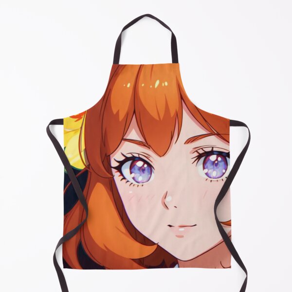 Item preview, Orange Red Hair Anime Flower Girl Crown Queen Princess designed and sold by FlowerFairyAngel.
