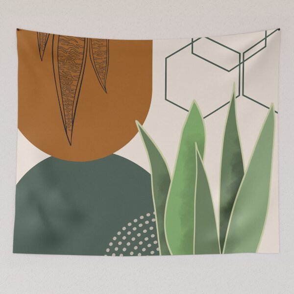Item preview, Abstract modern botanical art , sanseveria designed and sold by Green Plantessa.