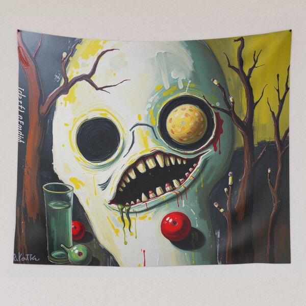 Item preview, Moon Face, Abstract Art, Oil Painting, Forest designed and sold by Burn-Ego.